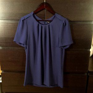 Aritzia Babaton Short-Sleeved Blouse - Navy Blue